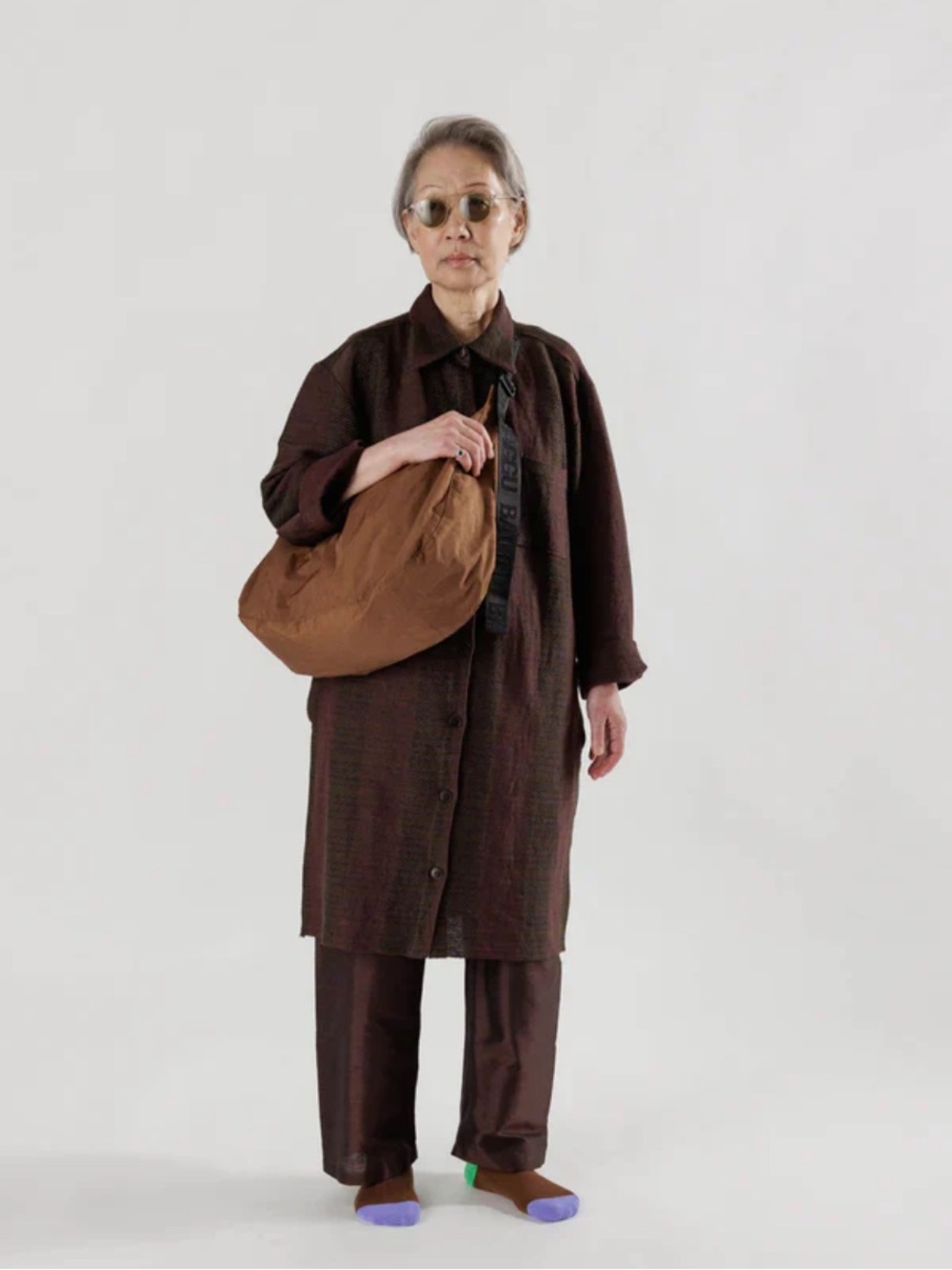 Baggu Large Nylon Crescent Bag - Brown - Picture 2 of 5